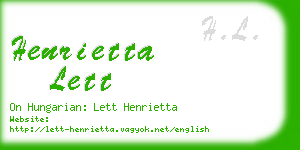 henrietta lett business card